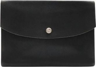 Herm&egrave;s Pre-owned Leren Clutch - Dames - Vintage Clutch - Zwart - ONE Size - Leer - Vintage