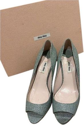 Miu Miu Stringray Embossed Wedges Size 37