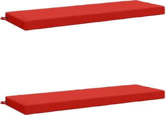 vidaXL Cojines Para Banco De 2 Piezas Soest 2 Uds. 100% Poli&eacute;ster Rojo Vidaxl