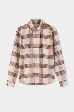 Trendyol MAN Heren Beige Geruit Lang Regular fit Overhemden