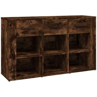 vidaXL Vidaxl - Aparador Madera Contrachapada Roble Ahumado 100x30x59,5 Cm