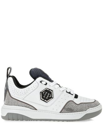 Philipp Plein Hexagon Crystal low-top sneakers - White