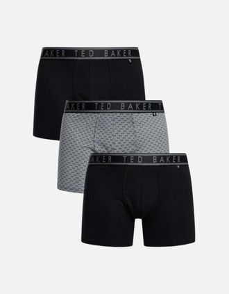 Ted Baker Mens 3-Pack Geo Print Boxer Briefs, Black - Size: 32/30/31