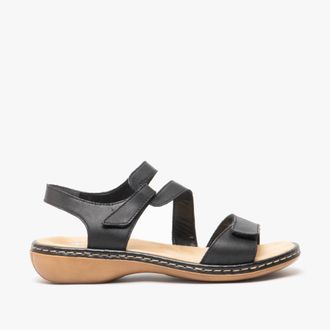 Rieker Womens 659C7-00 Ladies Leather Sandals Black - Size UK 7.5