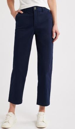 Wit & Wisdom Skyrise Slim Straight Leg Twill Pants in Navy at Nordstrom Rack, Size 00