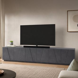 Dmora Dmora - Mueble De Televisi&oacute;n Dgil, Aparador Bajo Para Sal&oacute;n, Base Soporte Tv, 100% Made In Italy, Cm 244x44h46, Pizarra