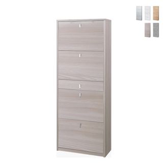 OEM Zapatero Con Cuatro Puertas Y Un Caj&oacute;n Olmo Claro 63x29x H164 Cm