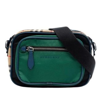 Burberry Pre-owned Cross Body Bags, female, Green, Size: ONE SIZE Pre-owned Nylon Crossbody Bag