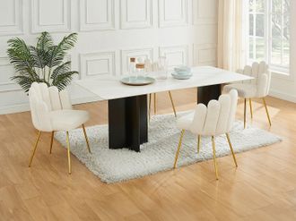 Pascal Morabito Sedia in Tessuto bouclette e Metallo dorato Panna - Lotto di 2 - ALTINAM di Pascal MORABITO