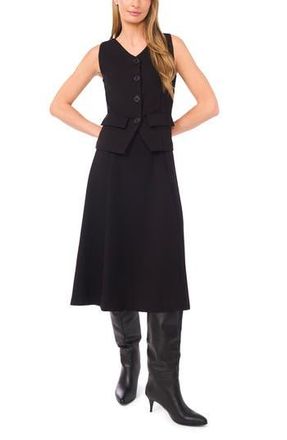 Halogen Vest Midi Dress in Rich Black at Nordstrom Rack, Size X-Small