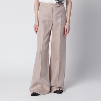 Max Mara Long silk trousers in pink