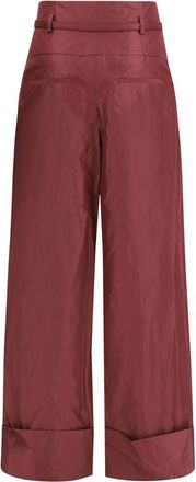 Fendi Womens Bordeaux Silk Casual Pants