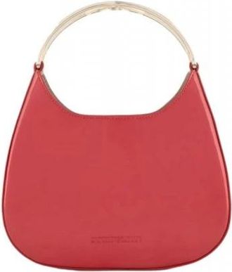 Emporio Armani Kleine Hobo Tas in Lakleer met Metalen Logo Handvat - Dames - Handtassen - Rood - ONE Size - Leer - Tassen