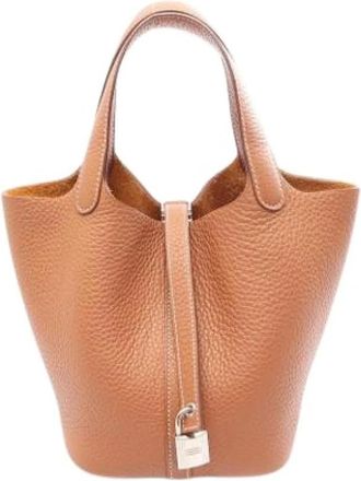 Herm&egrave;s Pre-owned Vintage Bucket Bag - Dames - Vintage Tas - Bruin - ONE Size - Leer - Vintage