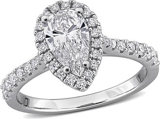 Mimi & Max 1 2/5ct TW Lab-Grown Diamond Engagement Ring Sterling Silver