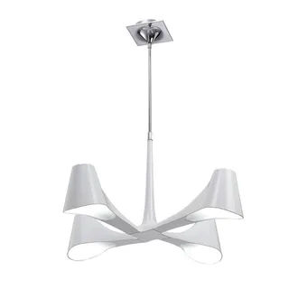 Netlighting Ora Telescopic Semi Flush Light Gloss White 4 Light E27 Chrome