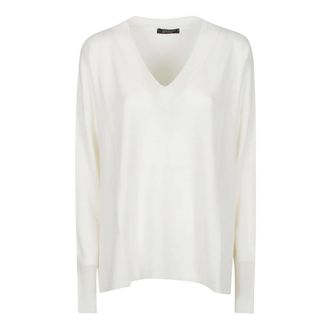 Aragona Jersey con cuello en V - Knitwear - Mujer - Blanco - M