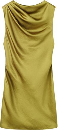 Mango Ilum Cowl Neck Sleeveless Satin Dress in Lime at Nordstrom Rack, Size 2