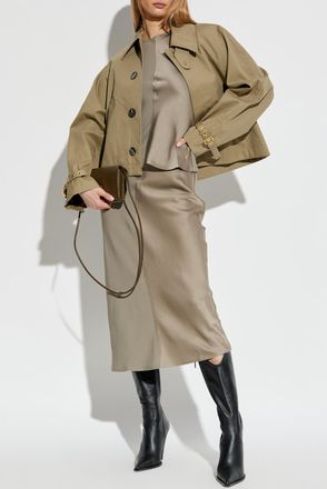 Ami Skirt With Stitching, Womens, Grey