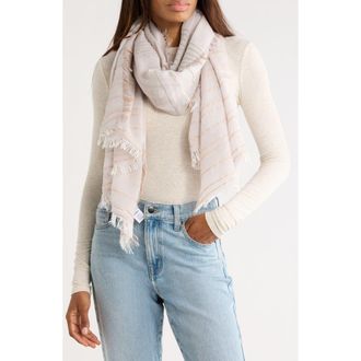 Melrose and Market Two-Tone Stripe Textured Scarf in Tan at Nordstrom Rack