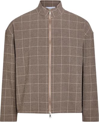 Mki Miyuki Zoku Checked Textured Woven Track Jacket - Brown - XL