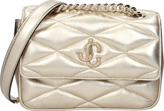 Jimmy Choo London Farone Damess Schoudertassen Goud/Champagneleer