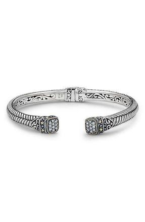 Samuel B. Woven Pav&eacute; Tipped Bangle in White Sapphire at Nordstrom Rack