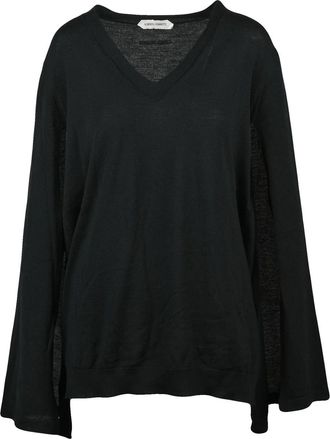 Alberta Ferretti Black Virgin Wool Open-Sleeve Sweater