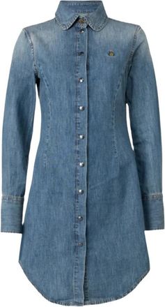 Vivienne Westwood Blauwe Denim Jurk Chic Stijl - Dames - Shirt Kleedjes - Blauw - M - Denim - Kleedjes