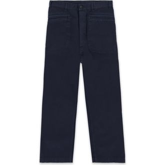 Fortela Herringbone Cotton Trousers in Blue at Nordstrom, Size 34 X 29 Eu