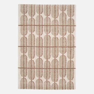 Sweeek Alfombra Interior Con Dise&ntilde;o Gr&aacute;fico Beige, Crema Y Rosa