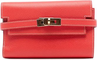 Herm&egrave;s Portafoglio Kelly Depliant in pelle Epsom 2014 - Rosso