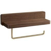 OEM (10x30 Cm) Soporte Doble Para Papel Higi&eacute;nico, Madera Maciza De Haya, Montaje En Pared, Autoadhesivo, Esquinas Redondeadas, Decoraci&oacute;n Para Ba&ntilde;o, Noga