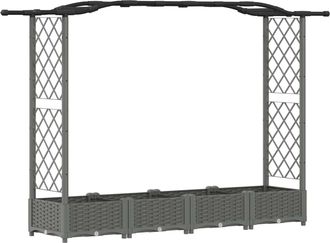 vidaXL Cama Elevada Con Trellis Y Techo Gris Claro 207 X 40 X 123 Cm Vidaxl