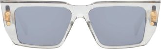 Balmain B - VI Grey Rectangular Unisex Sunglasses BPS-128 B 54