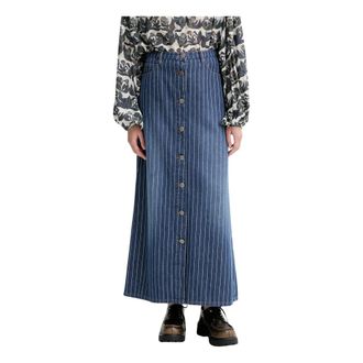 Munthe Rokken, Dames, Blauw, L, Katoen, Livono Maxi Rok
