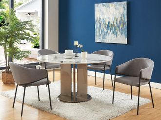 Pascal Morabito Sedia con braccioli in Tessuto e Metallo Grigio - Lotto di 2 - ORDIDA di Pascal MORABITO