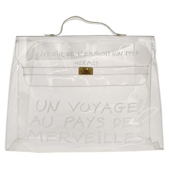 Herm&egrave;s Kelly Handbag Vinyl Clear Plastic Handbag (Pre-Owned)