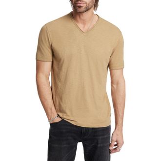 John Varvatos Miles Slub V-Neck T-Shirt in Camel at Nordstrom Rack, Size Xx-Large