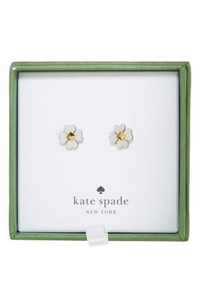 Kate Spade New York floral spade stud earrings in Silver Gold at Nordstrom Rack