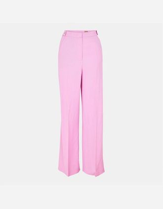 HUGO BOSS Womens Tacilana Solid Patterned Wide Leg Trousers - Pink - Size: 8/29in/30in