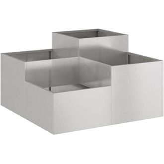 vidaXL Maceta Para Jard&iacute;n Plateado 100 X 100 X 48 Cm Acero Inoxidable Vidaxl