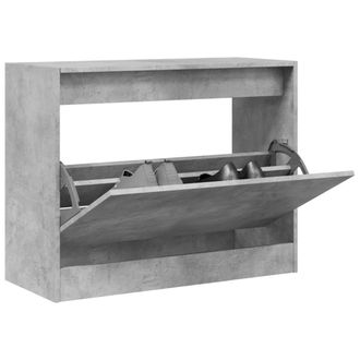 vidaXL Vidaxl - Zapatero De Madera De Ingenier&iacute;a Gris Hormig&oacute;n 80x34x63 Cm