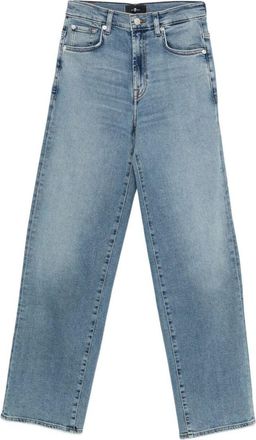 7 For All Mankind Stovepipe Oceanstone Straight-Leg Jeans