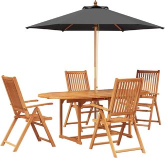vidaXL Conjunto De Comedor Exterior Con Parasol 6 Uds. Vidaxl
