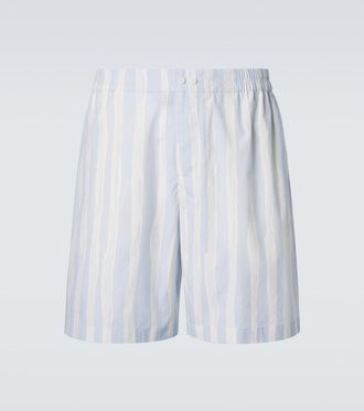 Jacquemus Cale&ccedil;on striped cotton poplin shorts
