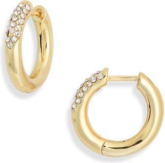 Nordstrom Rack Demi Fine Cubic Zirconia Huggie Hoop Earrings in Clear- Gold at Nordstrom Rack