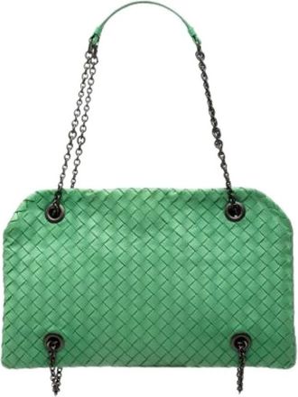 Bottega Veneta Pre-owned Duo Schoudertas - Dames - Vintage Schoudertas - Groen - ONE Size - Leer - Vintage