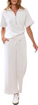 Tribal Techno Lux Pull-On Capri Pants With Drawcord In White