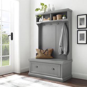 Crosley Furniture Seaside Hall Tree Distressed Gray